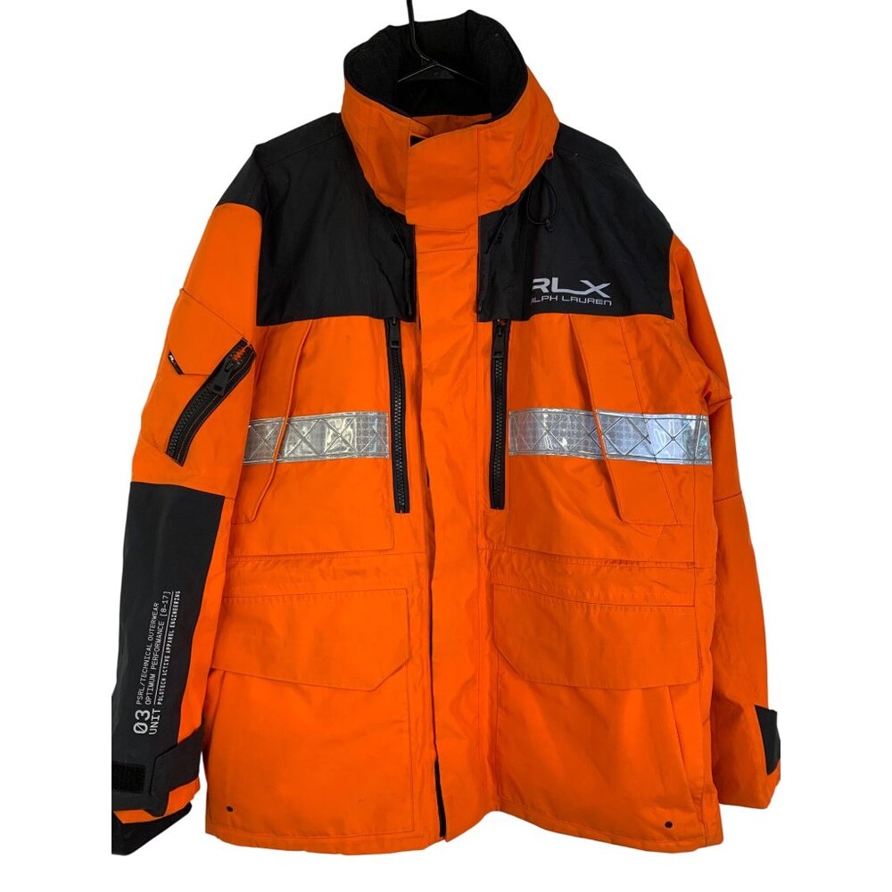 RLX Ralph Lauren Mens Orange  Active Performance  Jacket Size L  RJ10625 GUC